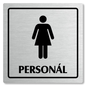 WC ženy personál, 100x100mm, stříbrná, Arizona